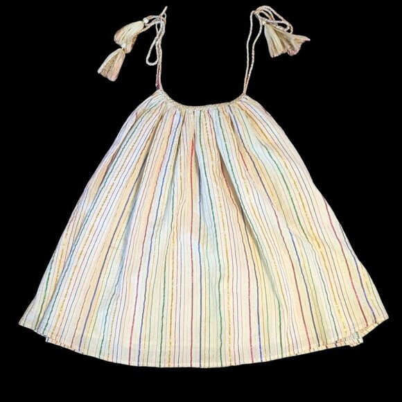 Anthropologie Corey Lynn Calter Willa Halter Style Tank Top Stripe Tassel Large - Picture 2 of 8